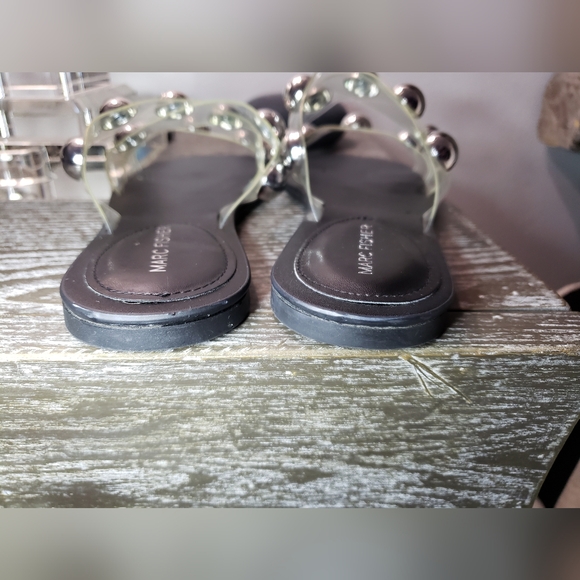 Marc Fisher Clear Studded Strap Slip-on Sandals - Picture 3 of 6